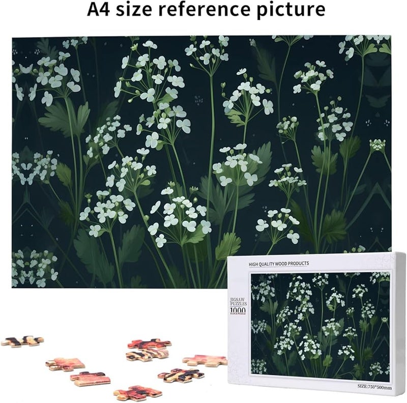 Phayah White Flowers 1000 Piece Jigsaw Puzzle For Adults Home Decor 29 5 X 19 7 Inches - Image 5